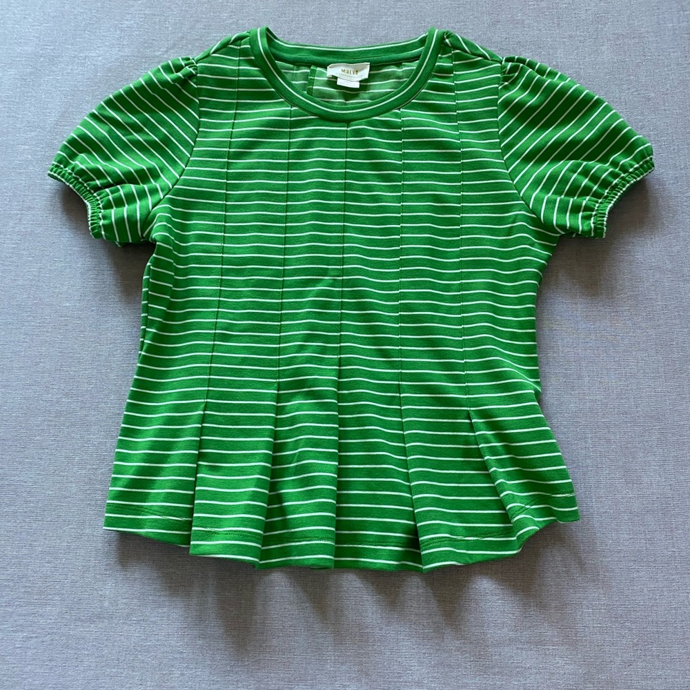 Anthropologie green pleated top.